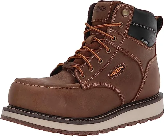 Men's Keen Utility Cincinnati 6" Brown WP, EH, SR Wedge Composite Toe Boots