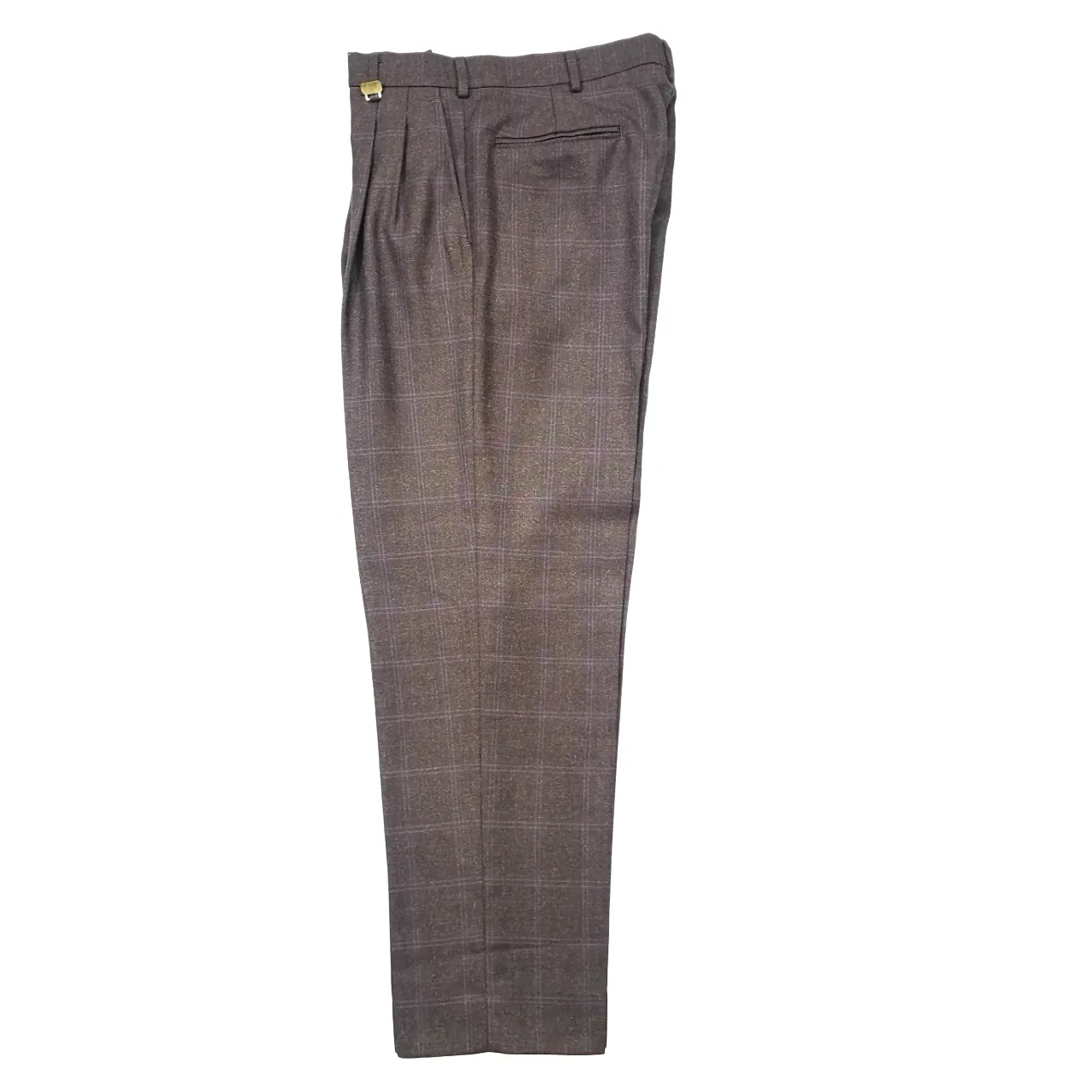 Navada Choc Brown 2 Pleat check Trouser