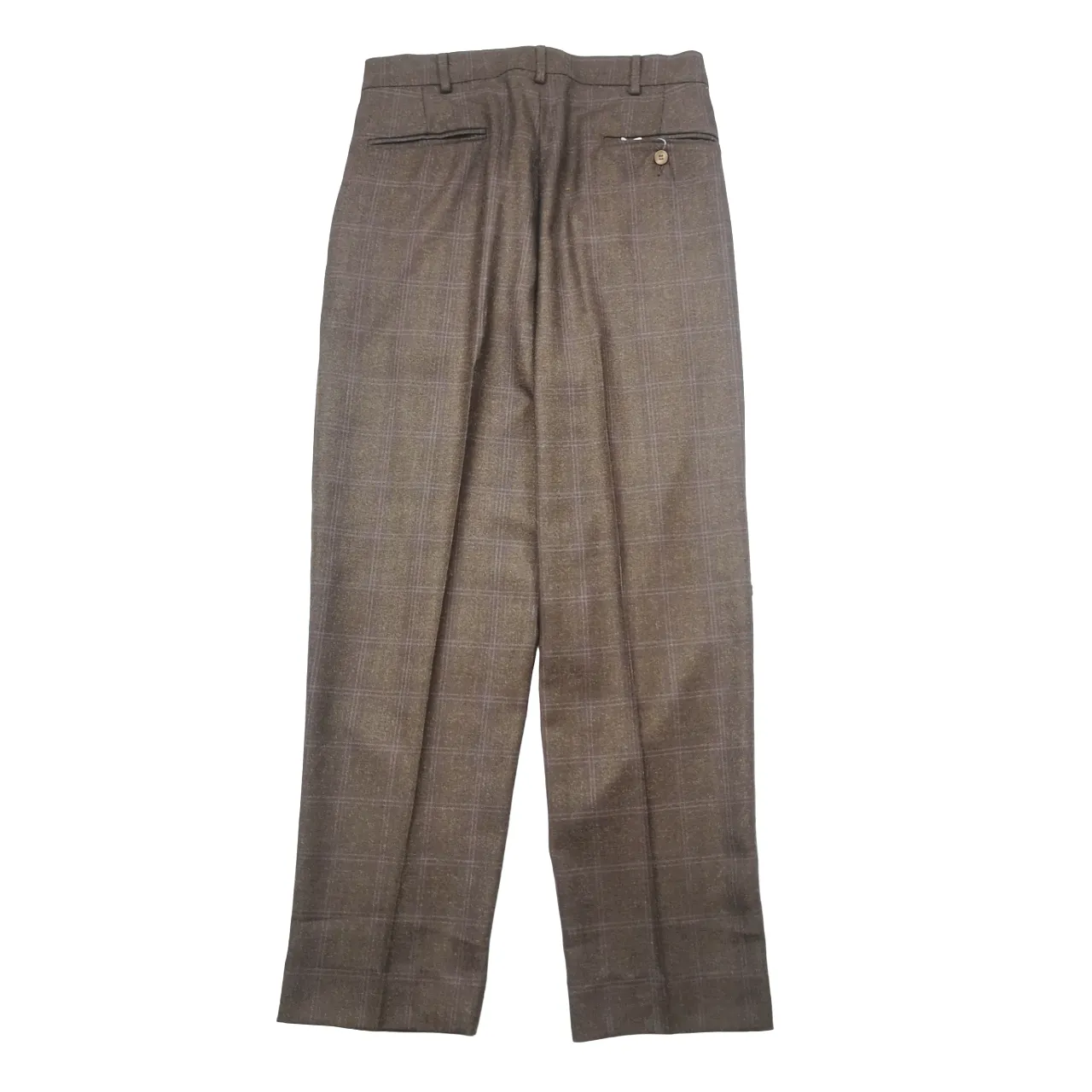 Navada Choc Brown 2 Pleat check Trouser