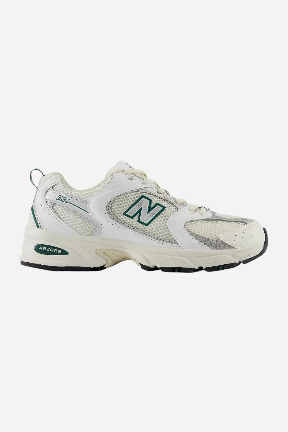 New Balance 530 Sneakers in Sea Salt White/Marsh Green (MR530SX)