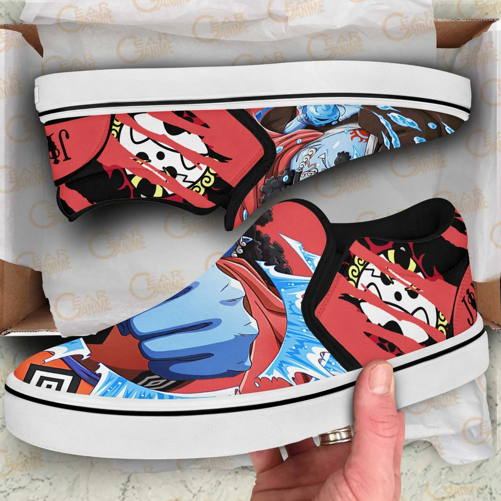 OP Jinbei Slip On Sneakers Custom Anime Shoes