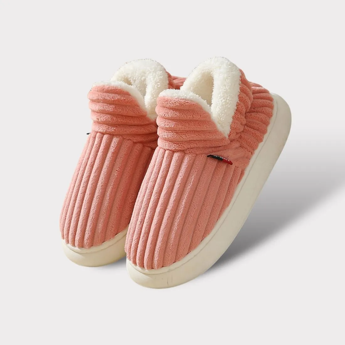 Plush Ribbed Indoor Slippers