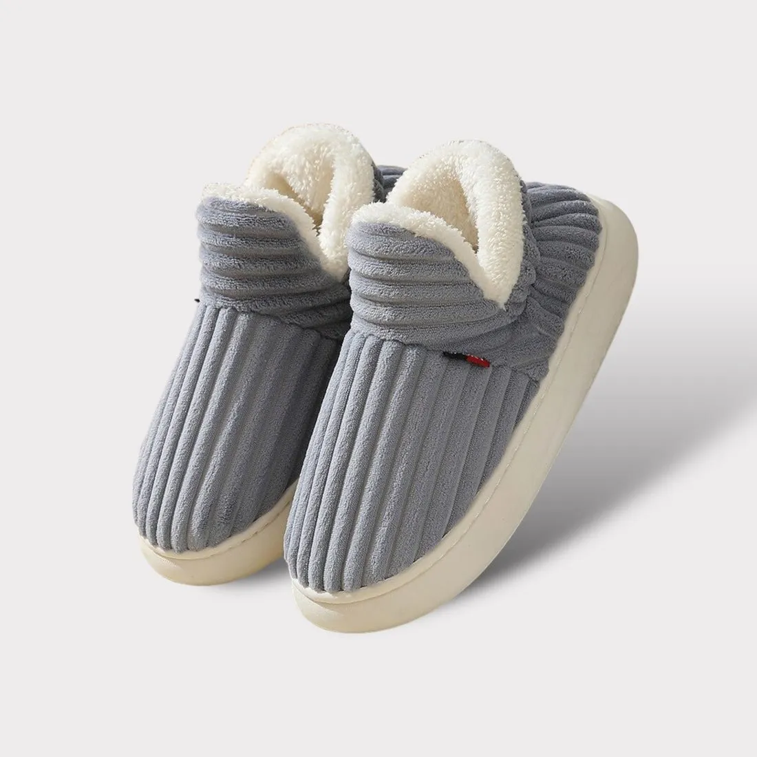 Plush Ribbed Indoor Slippers