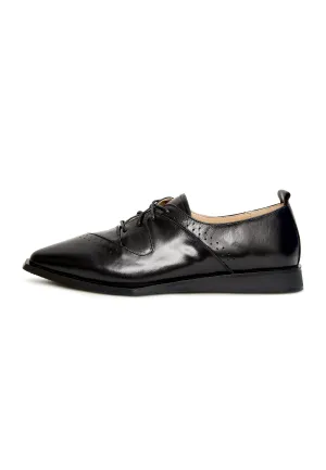 Pointed Lace-Up Brogues - Black