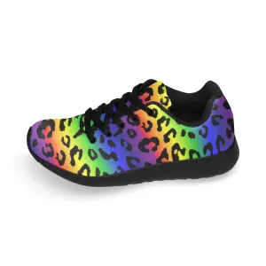 Rainbow Leopard Kids' Sneakers with Black Trim (Little Kid/Big Kid)