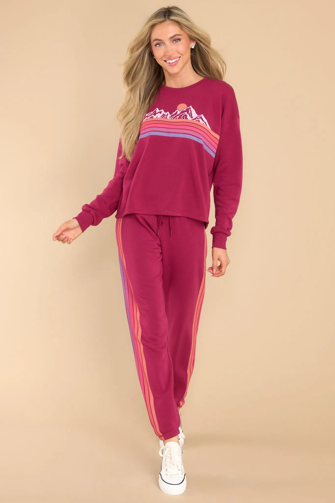 Retro Rockies Deep Raspberry PJ Pants