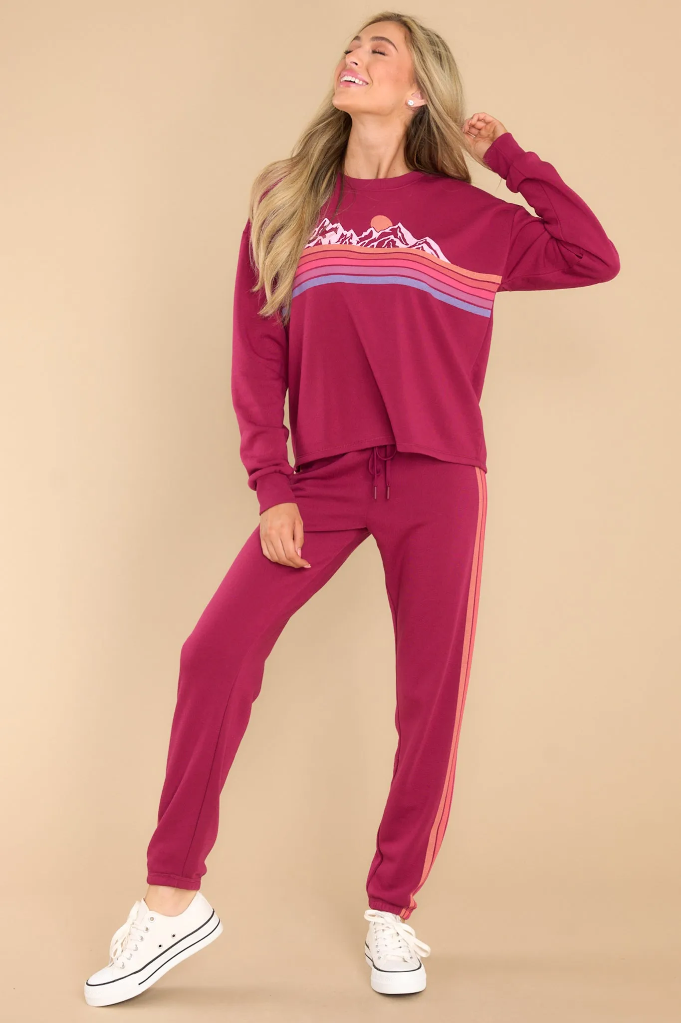 Retro Rockies Deep Raspberry PJ Pants