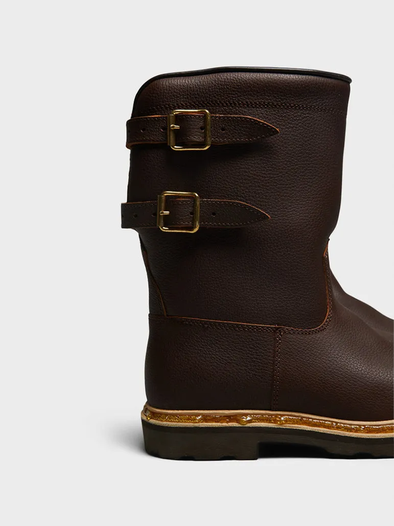 Sanglier Boots in Lisse Marron