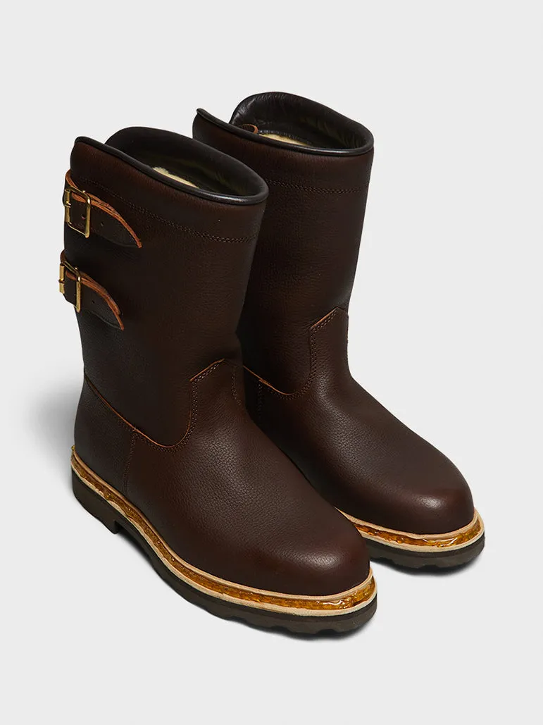 Sanglier Boots in Lisse Marron