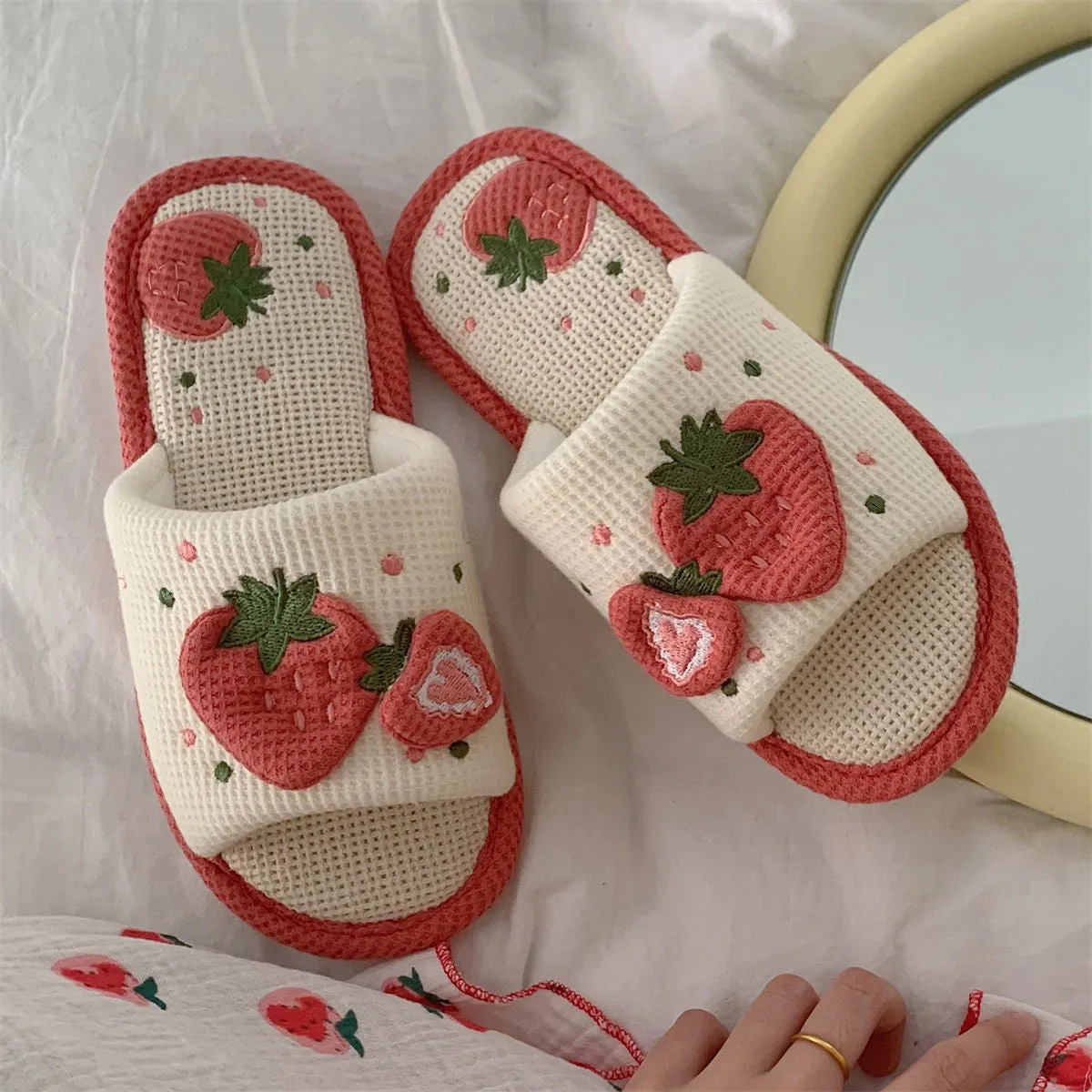 Snuggly Strawberry Slippers