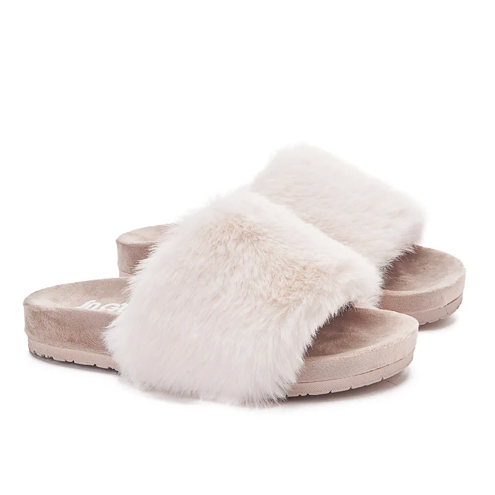 Snuggs Fuzzy Slipper Off White