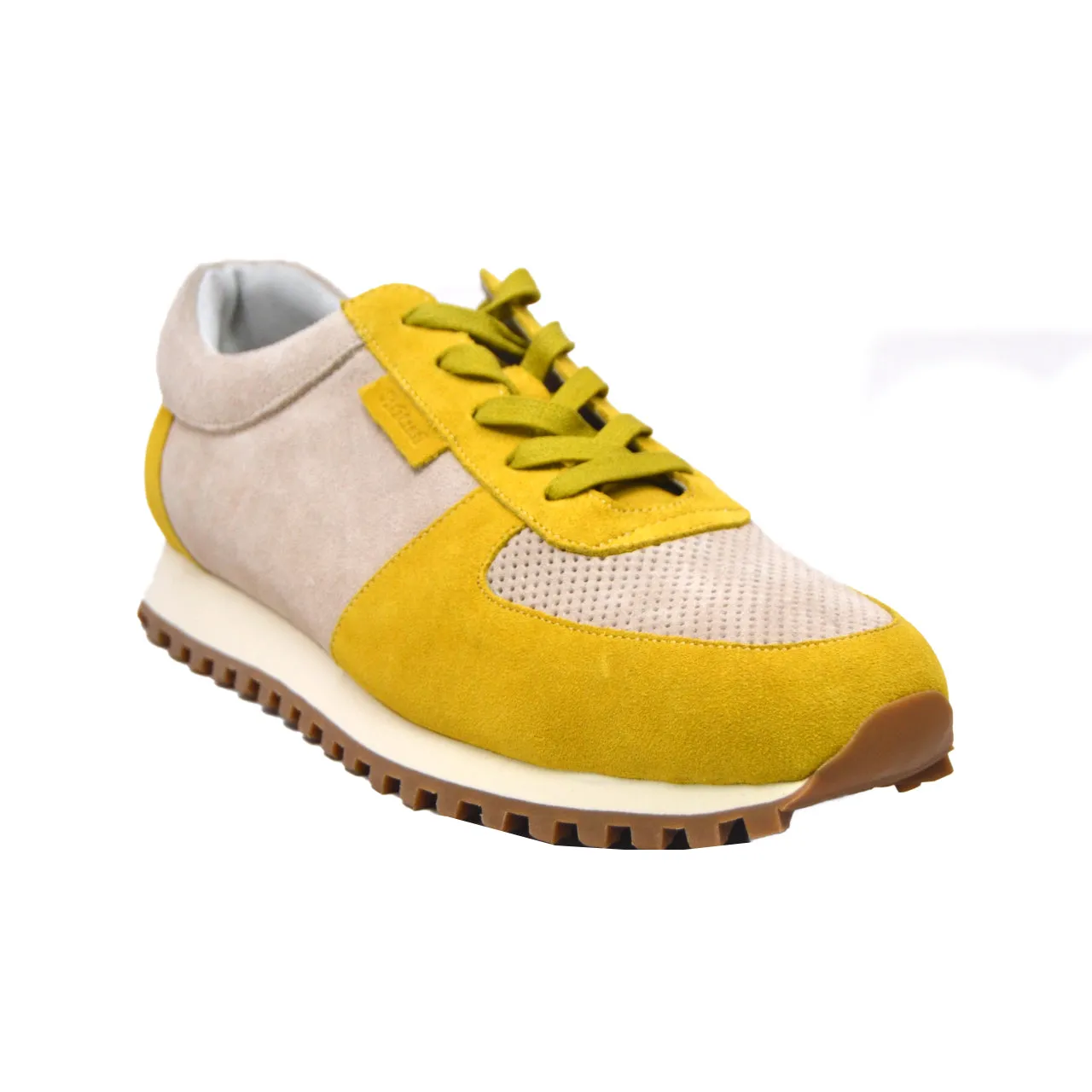 Surrey Yellow & Bone Sneakers - Stylish British Collection Shoes