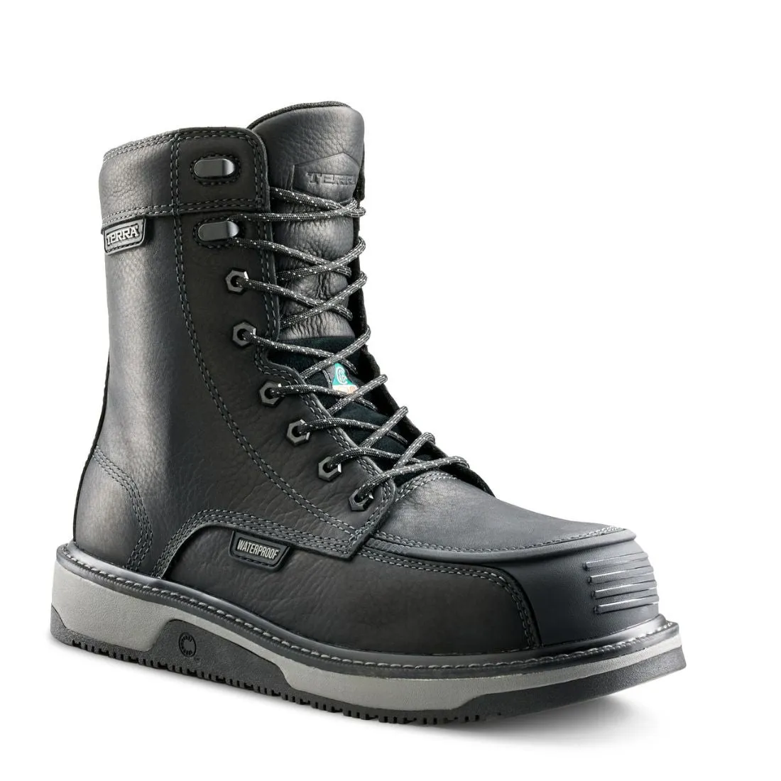 Terra Ironstone Men's 8" Waterproof Composite Toe Work Boot 839FBK - Black