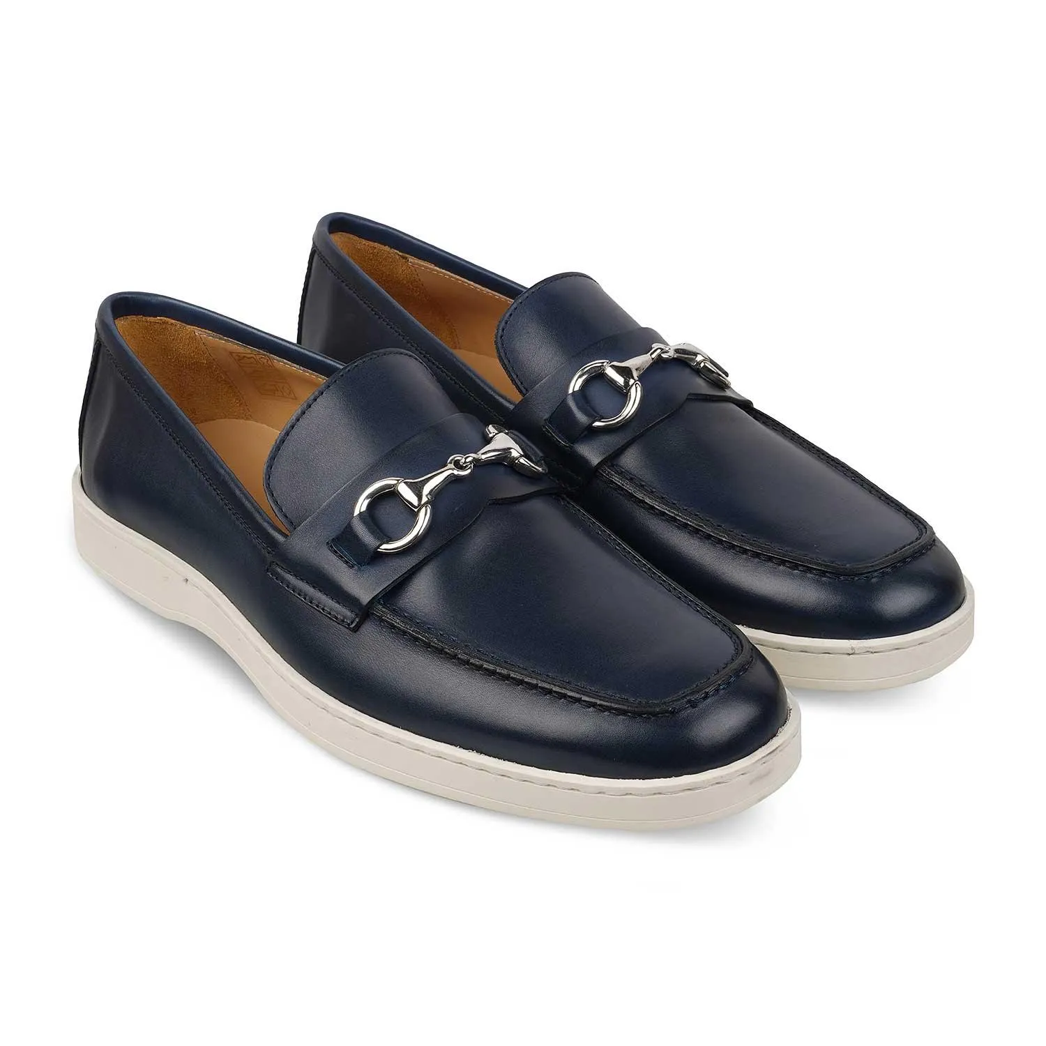 The Mamante Blue Men's Handcrafted Leather Loafers Tresmode