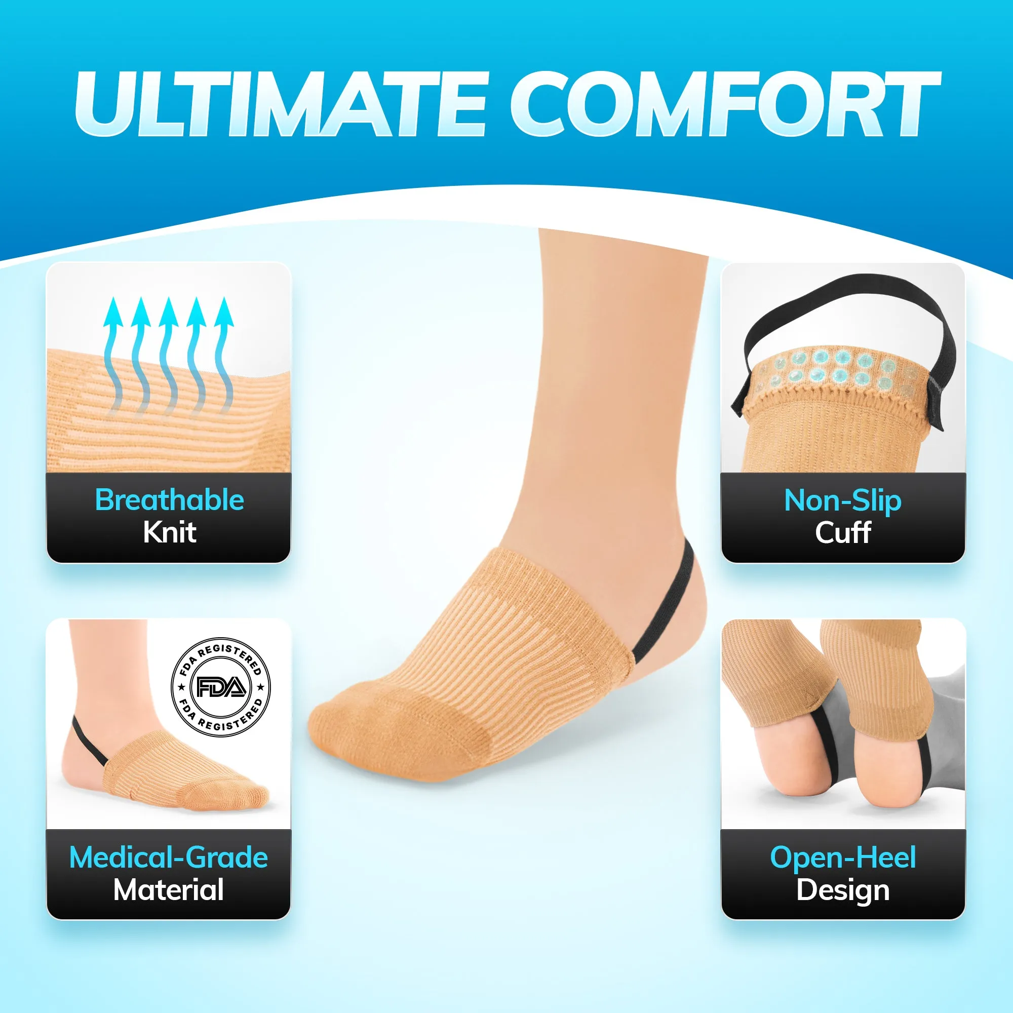 Toe Walking Socks | Pediatric Kids Foot Brace for Comfortable Tip Toe Walking Prevention and Correction for Children and Toddlers