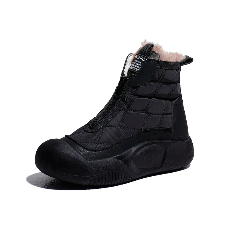 Trend4us Women's Quilted Fur-Lined Winter Boots