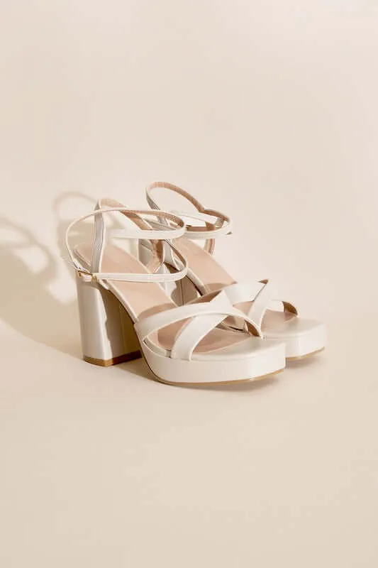 VALOR-1 Cross Ankle Strap Platform Heels Sandals