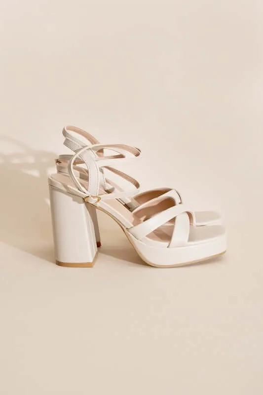 VALOR-1 Cross Ankle Strap Platform Heels Sandals