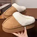 Winter Women's Heart-Shaped Slippers Love Mute Soft Sole Shoes Indoor Comfortable Cute Silent Carpet Light Living Room