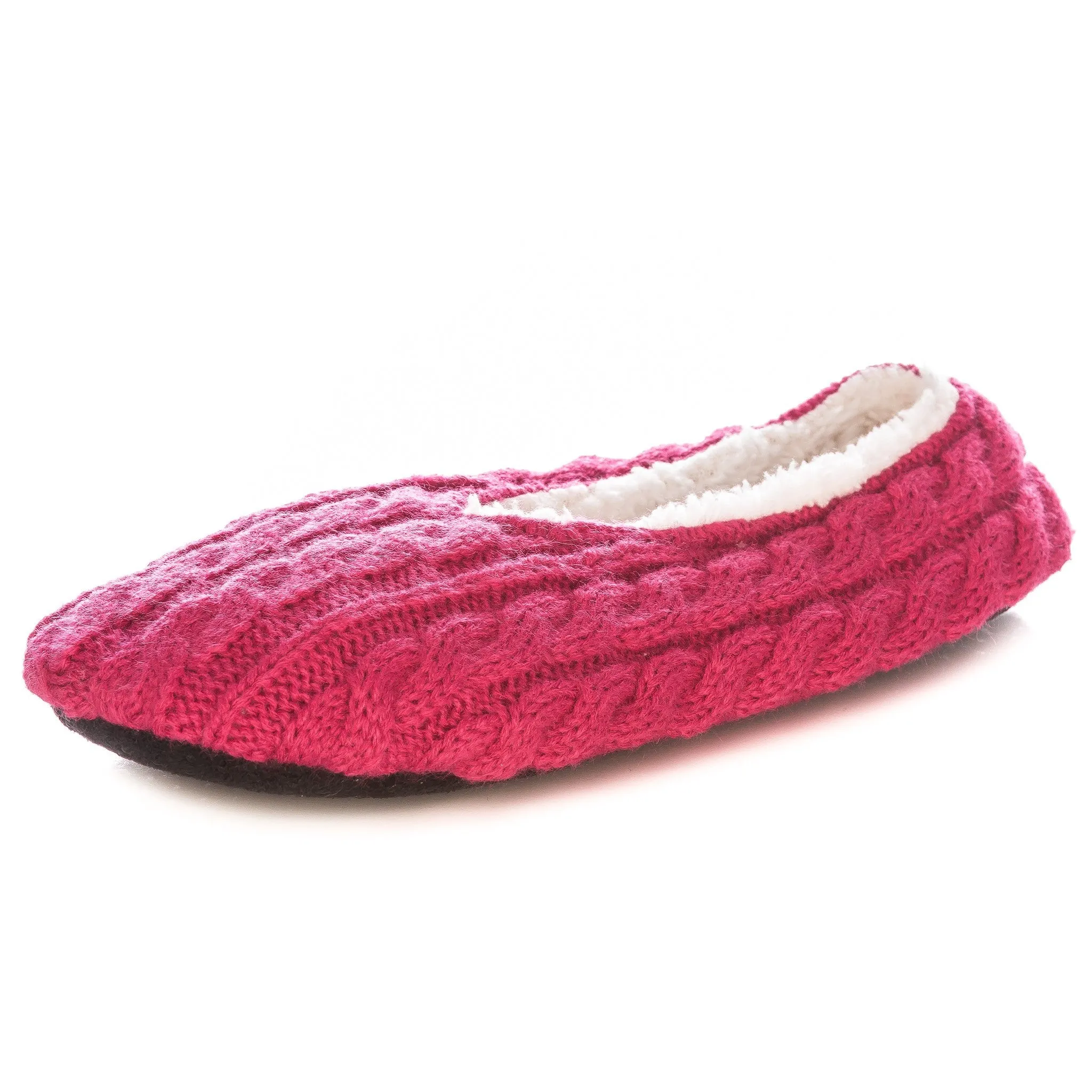 Women's Cable Knit Indoor Ballet Slippers