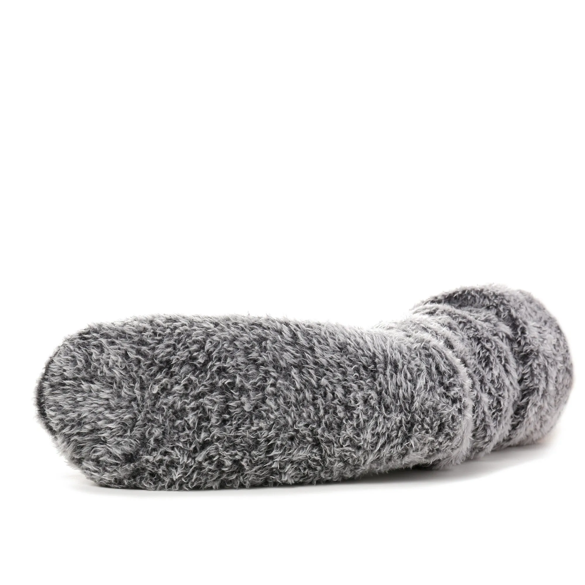 Women's Fuzzy Plush Tall Slipper Socks with Pom-Poms