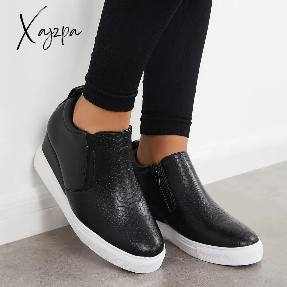 Xajzpa - Women Casual Slip on Platform Wedge Sneakers