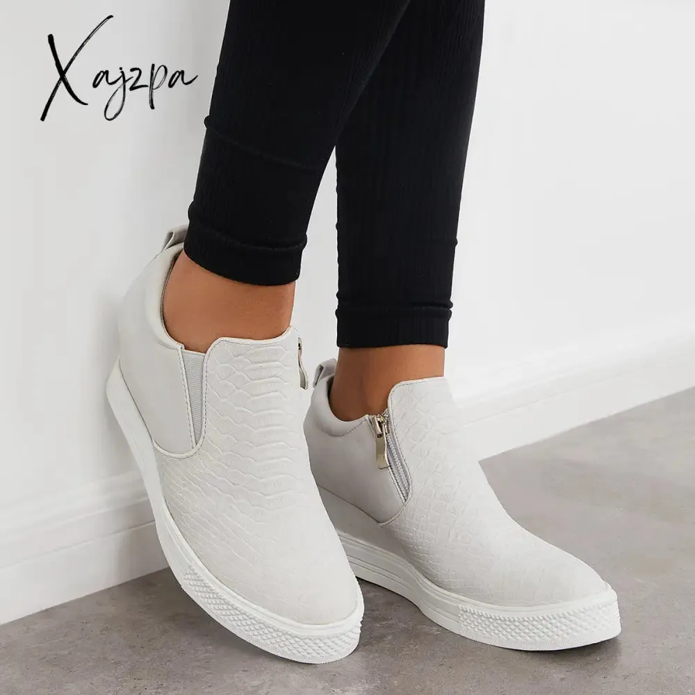 Xajzpa - Women Casual Slip on Platform Wedge Sneakers