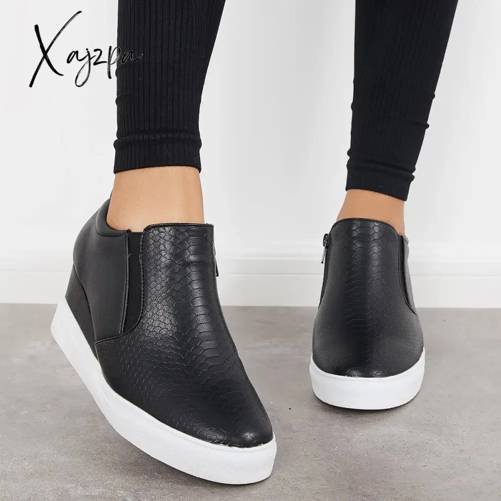 Xajzpa - Women Casual Slip on Platform Wedge Sneakers