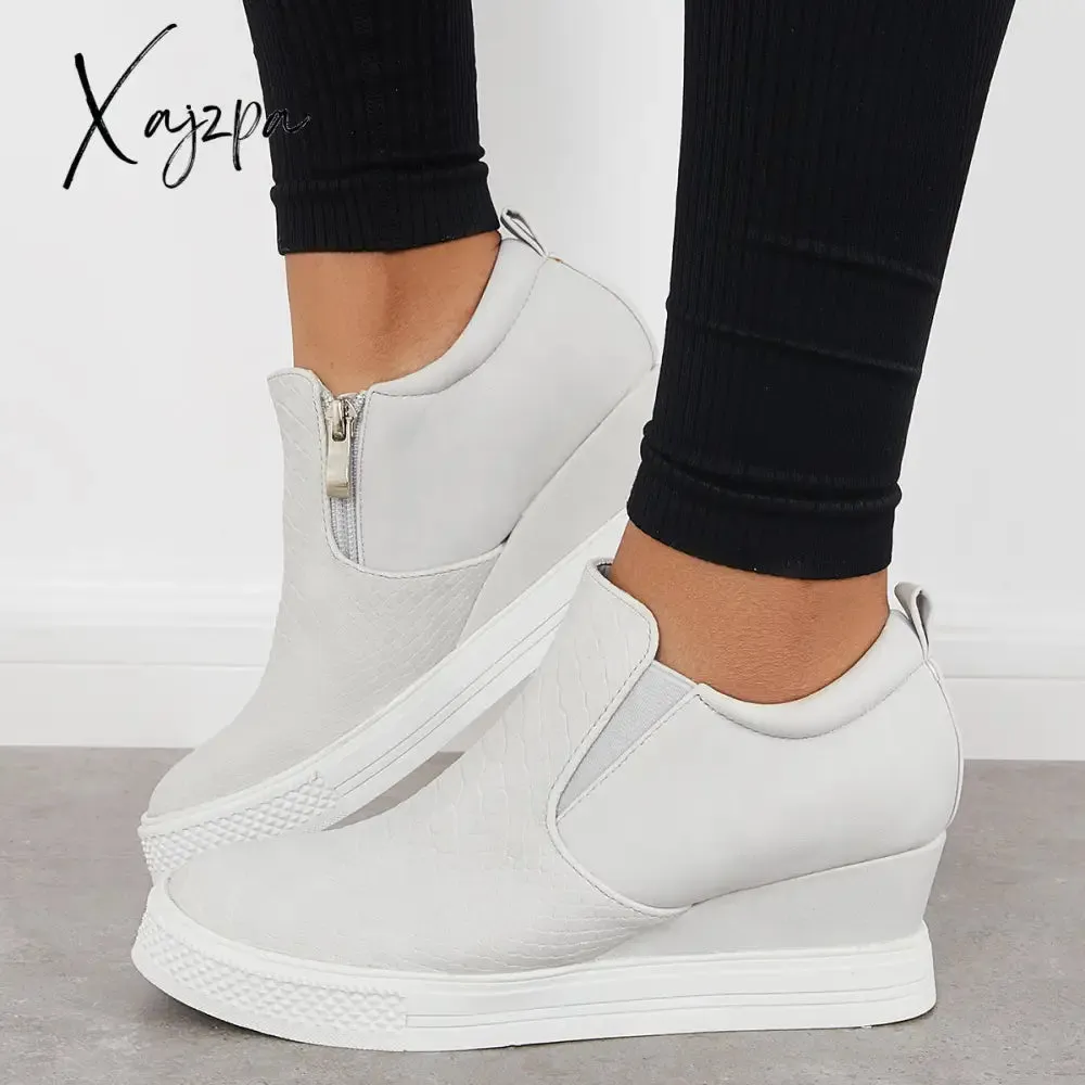 Xajzpa - Women Casual Slip on Platform Wedge Sneakers