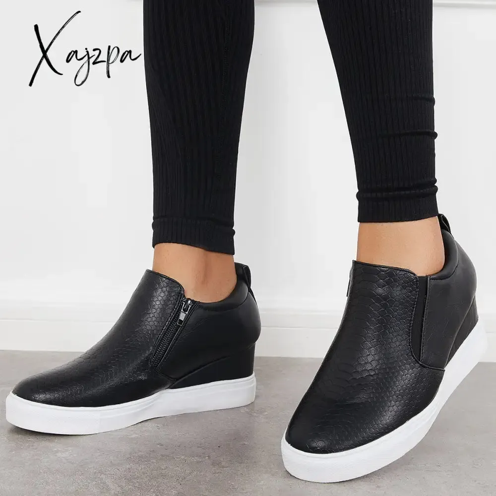 Xajzpa - Women Casual Slip on Platform Wedge Sneakers