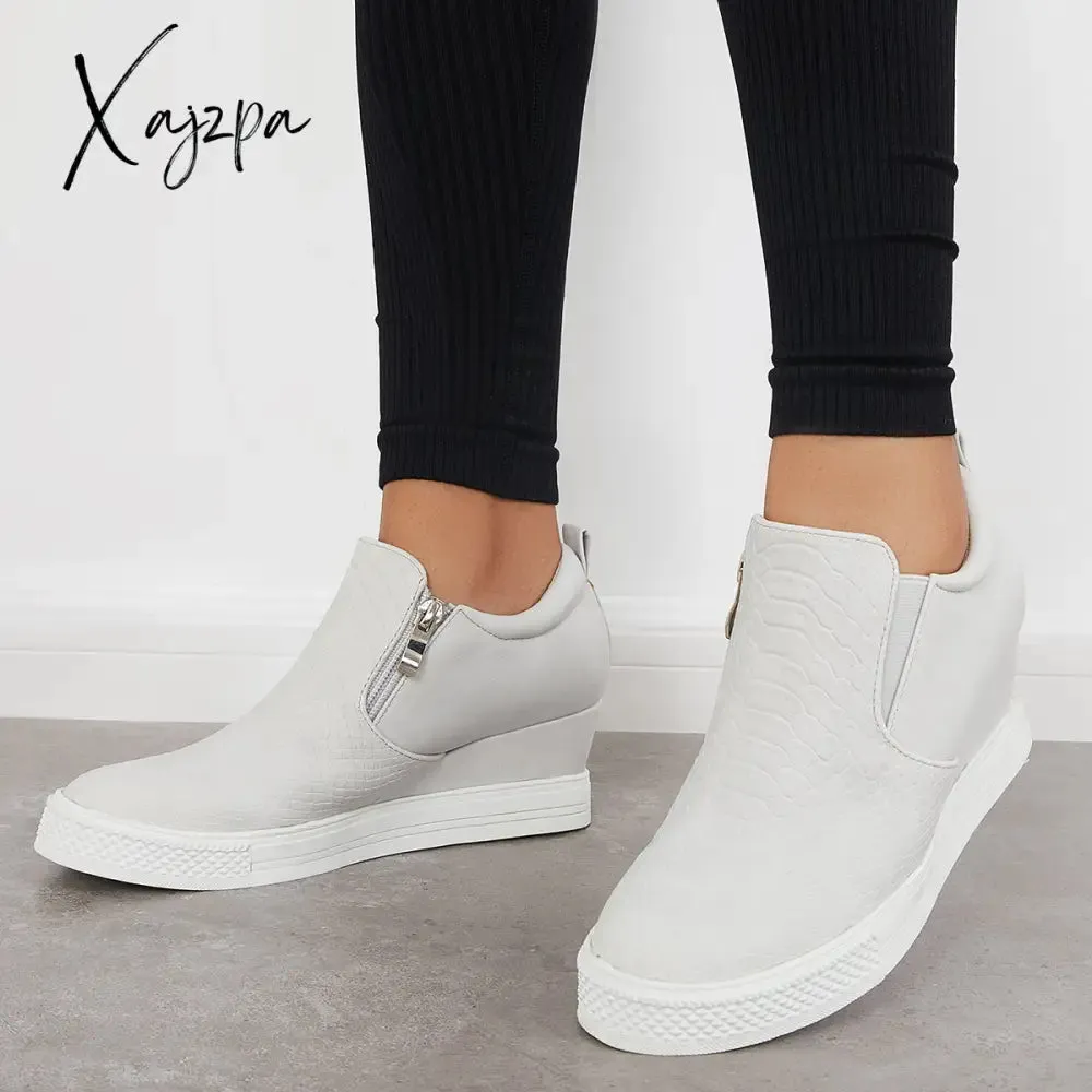 Xajzpa - Women Casual Slip on Platform Wedge Sneakers