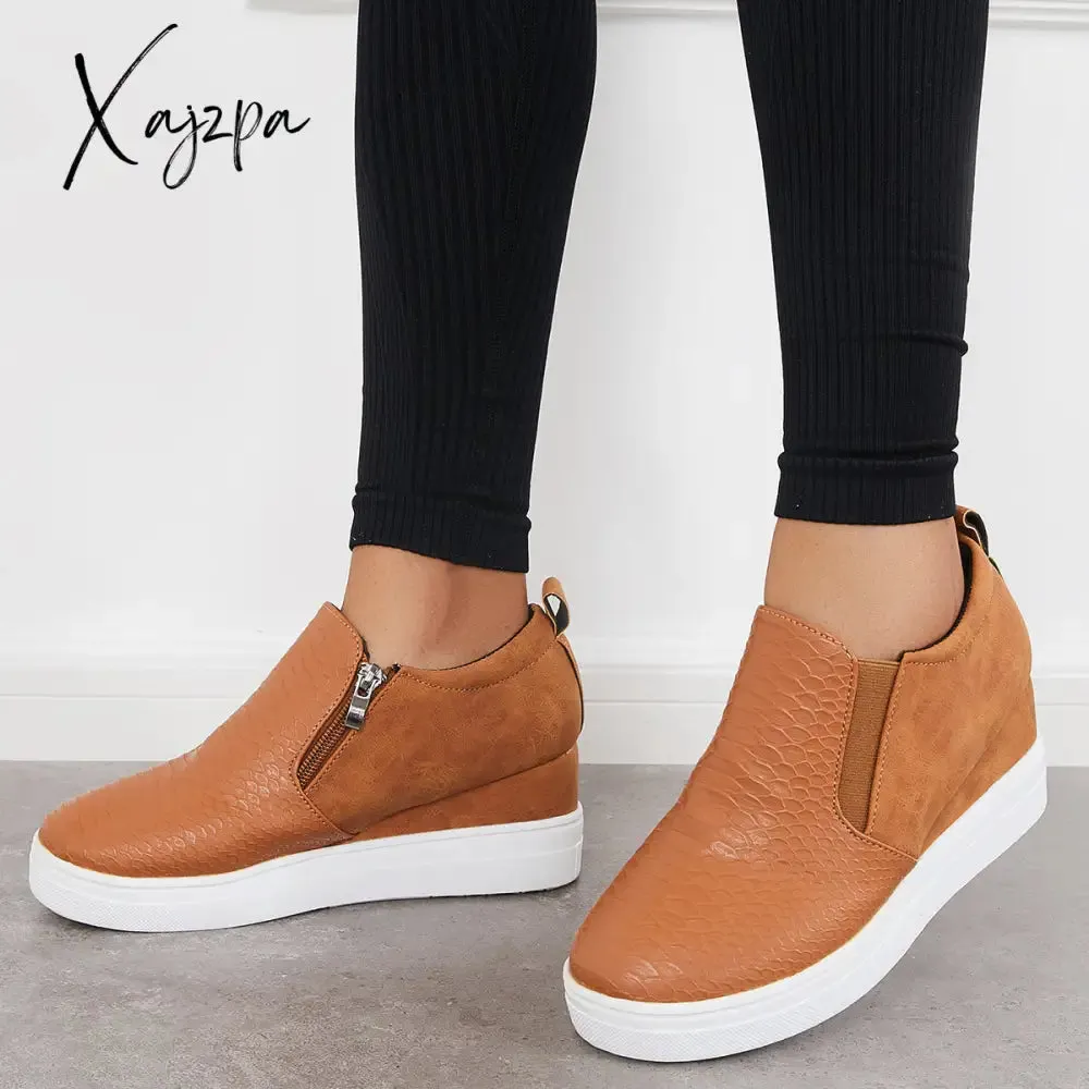 Xajzpa - Women Casual Slip on Platform Wedge Sneakers