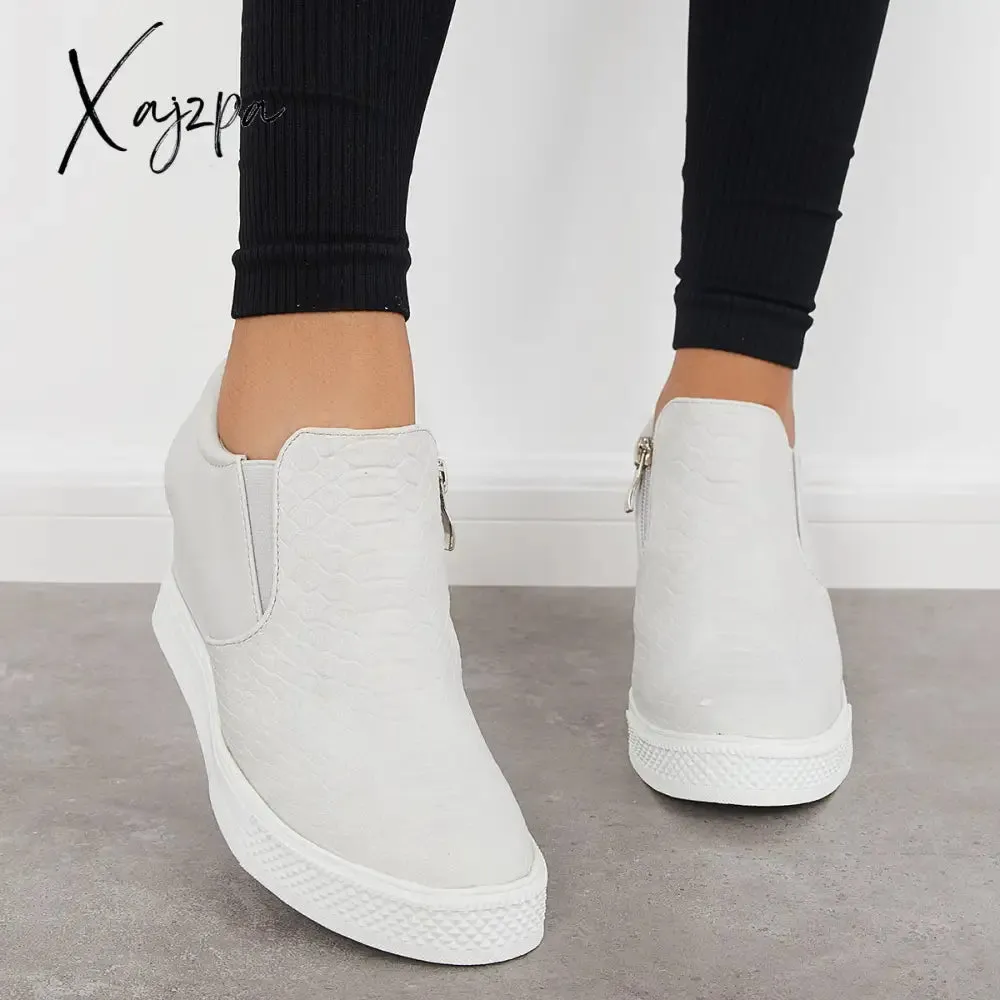 Xajzpa - Women Casual Slip on Platform Wedge Sneakers