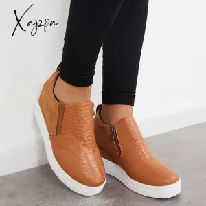 Xajzpa - Women Casual Slip on Platform Wedge Sneakers