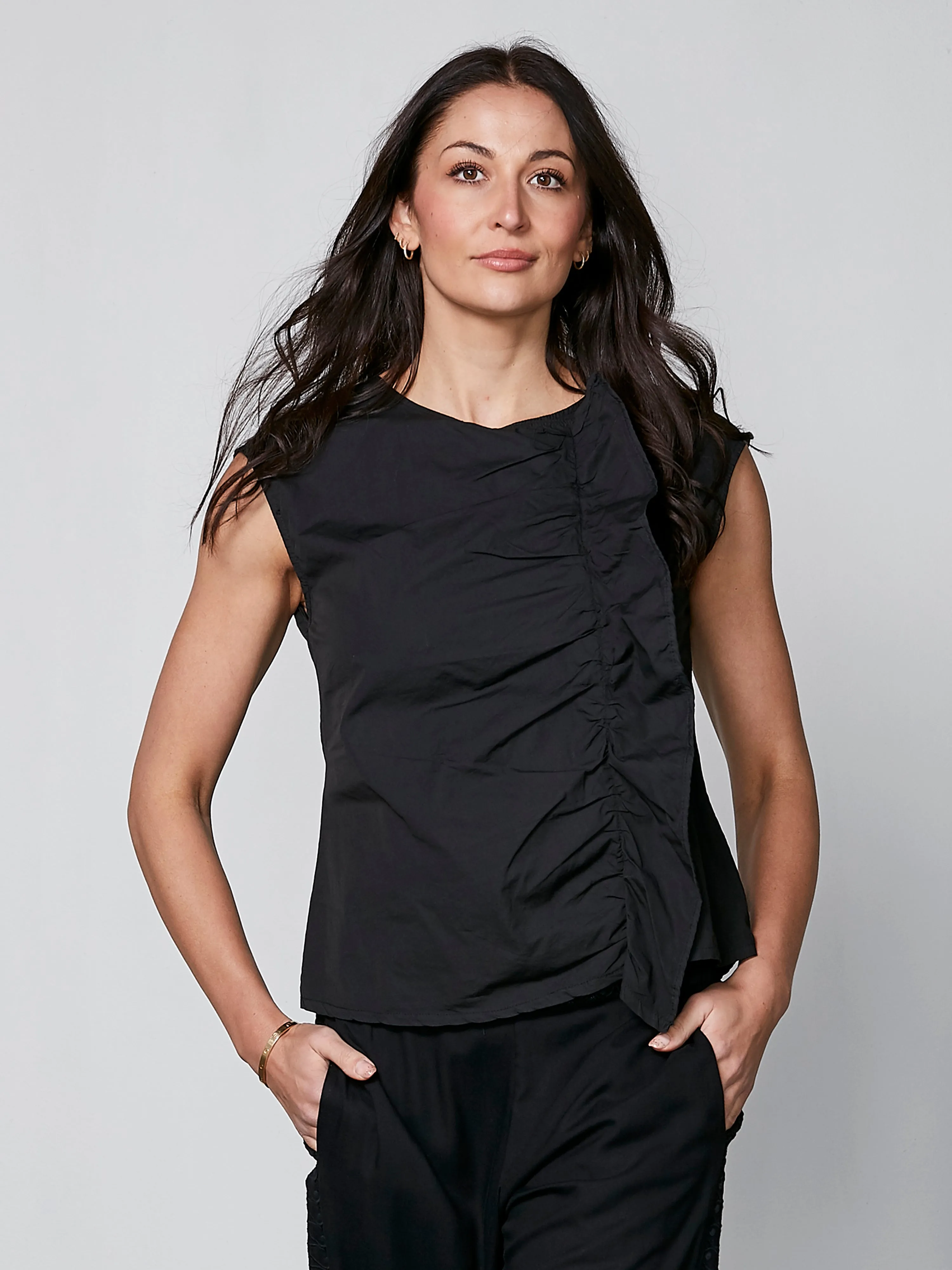 YELDA draped top - Black