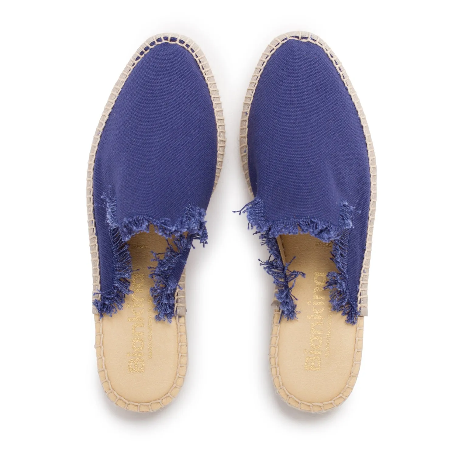 Zaragoza Canvas Espadrille Mule Slides - Navy